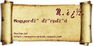 Mogyoró Árpád névjegykártya